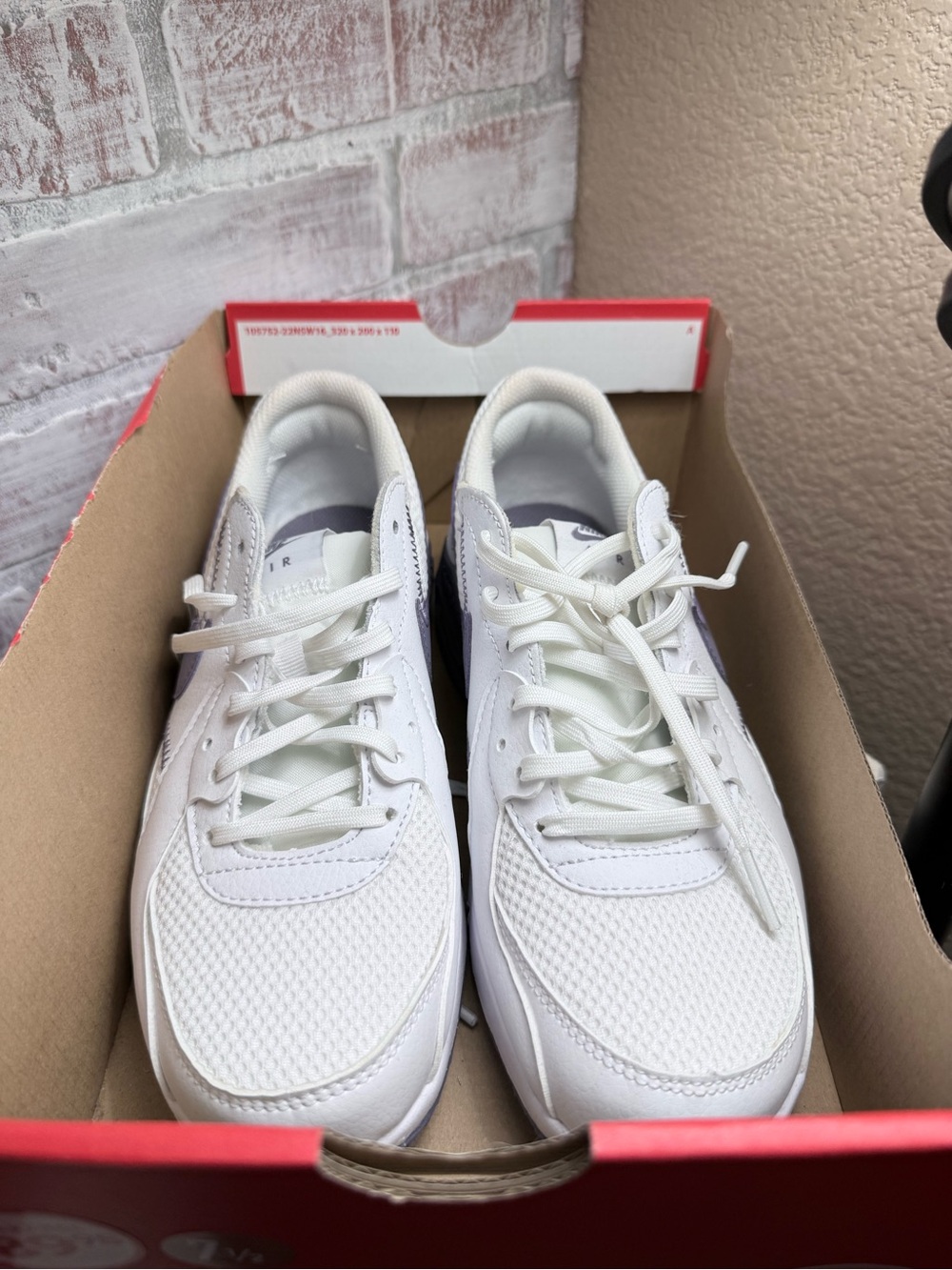 Nike White and lavender Air Max Athletic Sneakers - Knit Interior